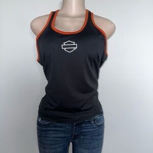 Harley-Davidson Black Tank Top with Orange Trim
